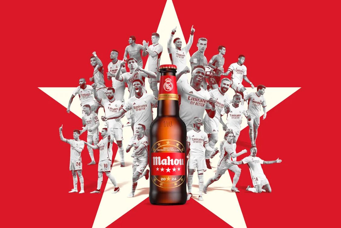 Mahou tendrá en su botella por primera vez y de forma ultra-limitada 15 estrellas como homenaje al Real Madrid
